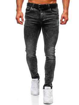 Men's Jeans Regular Fit with Belt Black Bolf 30035W0
