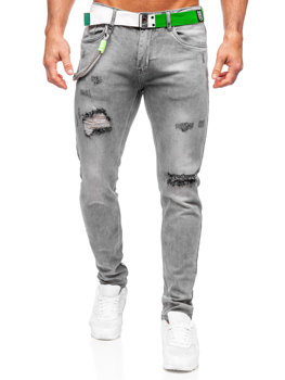 Men's Jeans Slim Fit with Belt Graphite Bolf KX953