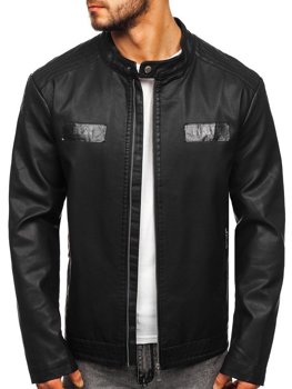 Men's Leather Jacket Black Bolf 1122