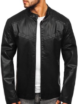 Men's Leather Jacket Black Bolf 1128