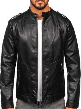 Men's Leather Jacket Black Bolf 11Z8020