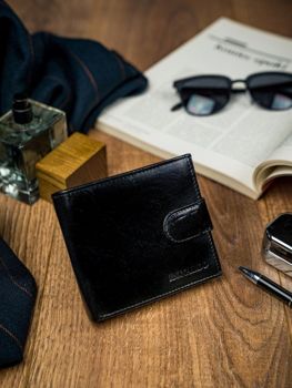 Men's Leather Wallet Black 4588