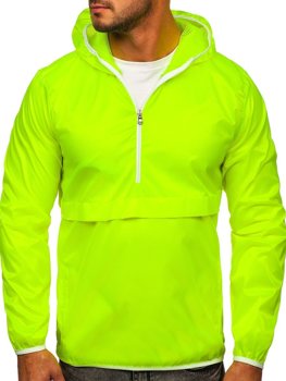 Men's Lightweight Anorak Jacket with hood Yellow-Neon Bolf 5061