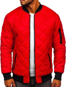 Men's Lightweight Quilted Bomber Jacket Red Bolf MY-01A