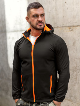 Men's Lightweight Softshell Jacket Black-Orange Bolf HH017A