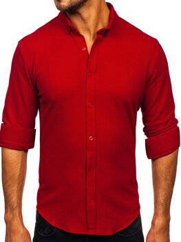 Men’s Long Sleeve Muslin Shirt Claret Bolf 506