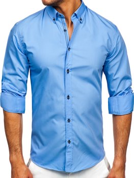Men's Long Sleeve Shirt Blue Bolf 20720
