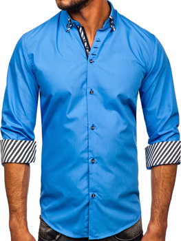 Men's Long Sleeve Shirt Blue Bolf 3762