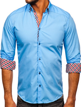 Men's Long Sleeve Shirt Sky Blue Bolf 3707