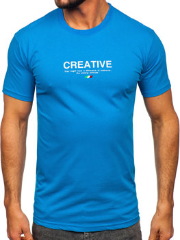 Men's Printed Cotton T-shirt Sky Blue Bolf 14759