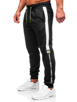 Men's Printed Sweatpants Black-Green Bolf AM125
