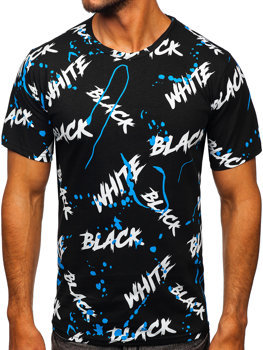 Men's Printed T-shirt Black-Blue Bolf 14939