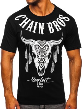 Men's Printed T-shirt Black Bolf 142174