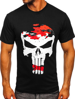 Men's Printed T-shirt Black-Red Bolf 2098