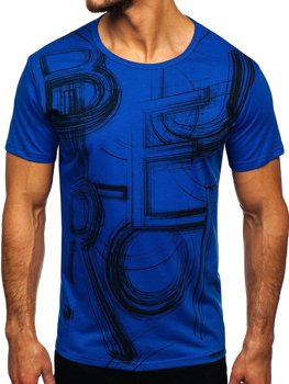 Men's Printed T-shirt Blue Bolf KS2525T