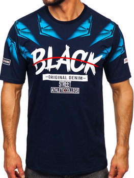 Men's Printed T-shirt Navy Blue Bolf 14208