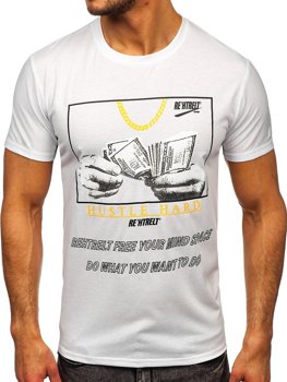 Men's Printed T-shirt White Bolf KS2538