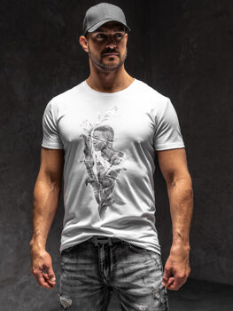 Men's Printed T-shirt White Bolf Y70052