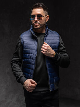 Men's Quilted Gilet Navy Blue Bolf MY77A1