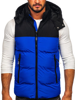 Men's Quilted Hooded Gilet Blue Bolf 1189