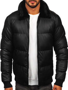 Men’s Quilted Winter Jacket Black Bolf M8301