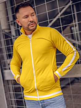 Men's Retro Style Zip Stand Up Sweatshirt Yellow Bolf 2126A