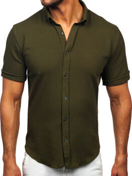 Men’s Short Sleeve Muslin Shirt Khaki Bolf 2013