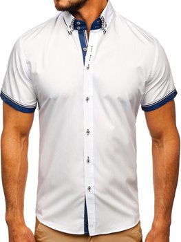 Men's Short Sleeve Shirt White Bolf 2911-1