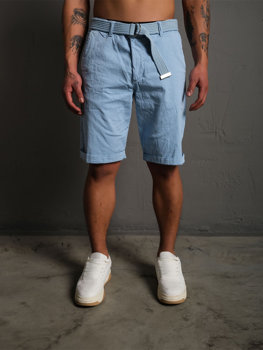 Men's Shorts with Belt Sky Blue Bolf 0010