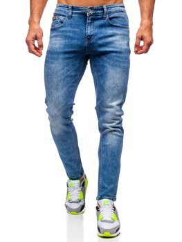 Men's Skinny Fit Jeans Navy Blue Bolf KX501