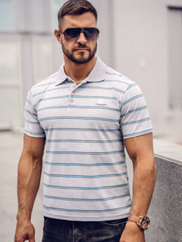 Men's Striped Polo Shirt Grey Bolf 14954A