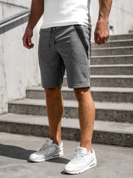 Men's Sweat Shorts Grey-Black Bolf Q3878