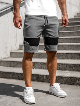 Men's Sweat Shorts Grey-White Bolf Q3877