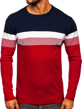 Men's Sweater Navy Blue-Red Bolf H2116