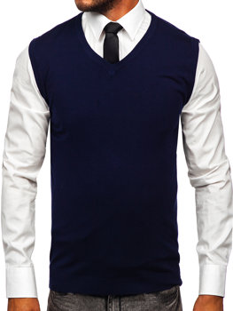 Men's Sweater Vest Navy Blue Bolf MM6005