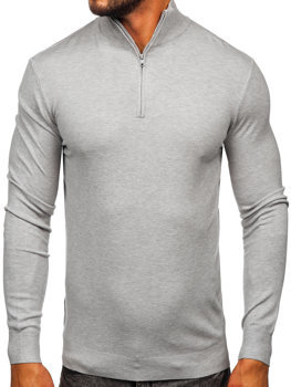 Men's Sweater with stand up collar Grey Bolf MM6007
