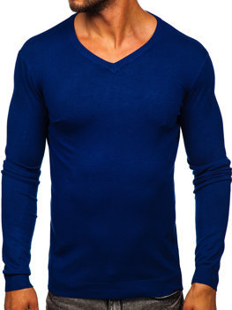 Men's V-neck Sweater Navy Blue Bolf MMB601