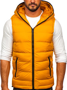 Men's Warm Quilted Gilet with Hood Camel Bolf 7M805