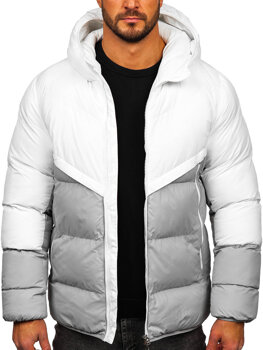 Men's Winter Jacket White-Grey Bolf CS1006
