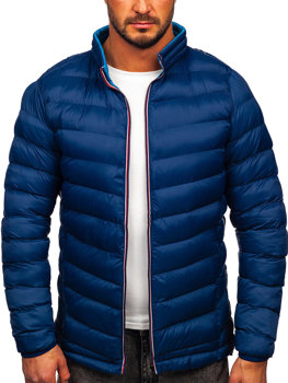 Men's Winter Quilted Sport Jacket Navy Blue Bolf 1100
