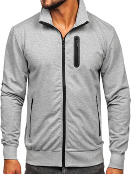 Men's Zip Stand Up Sweatshirt Grey Bolf B228