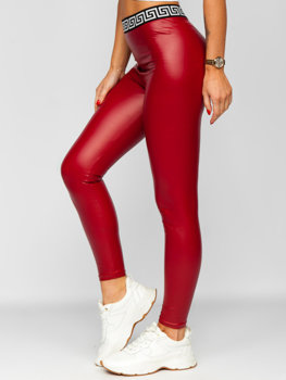 Women's Faux Leather Leggings Red Bolf MY16572