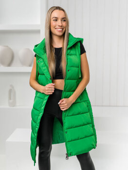 Women's Longline Quilted Gilet Green Bolf MY6315