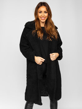 Women's Warm Longline Winter Coat Black Bolf AN105A