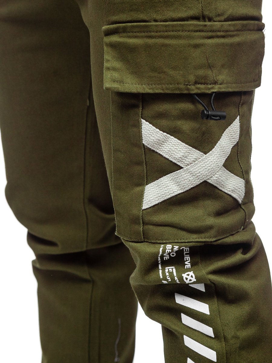 khaki cargo joggers mens
