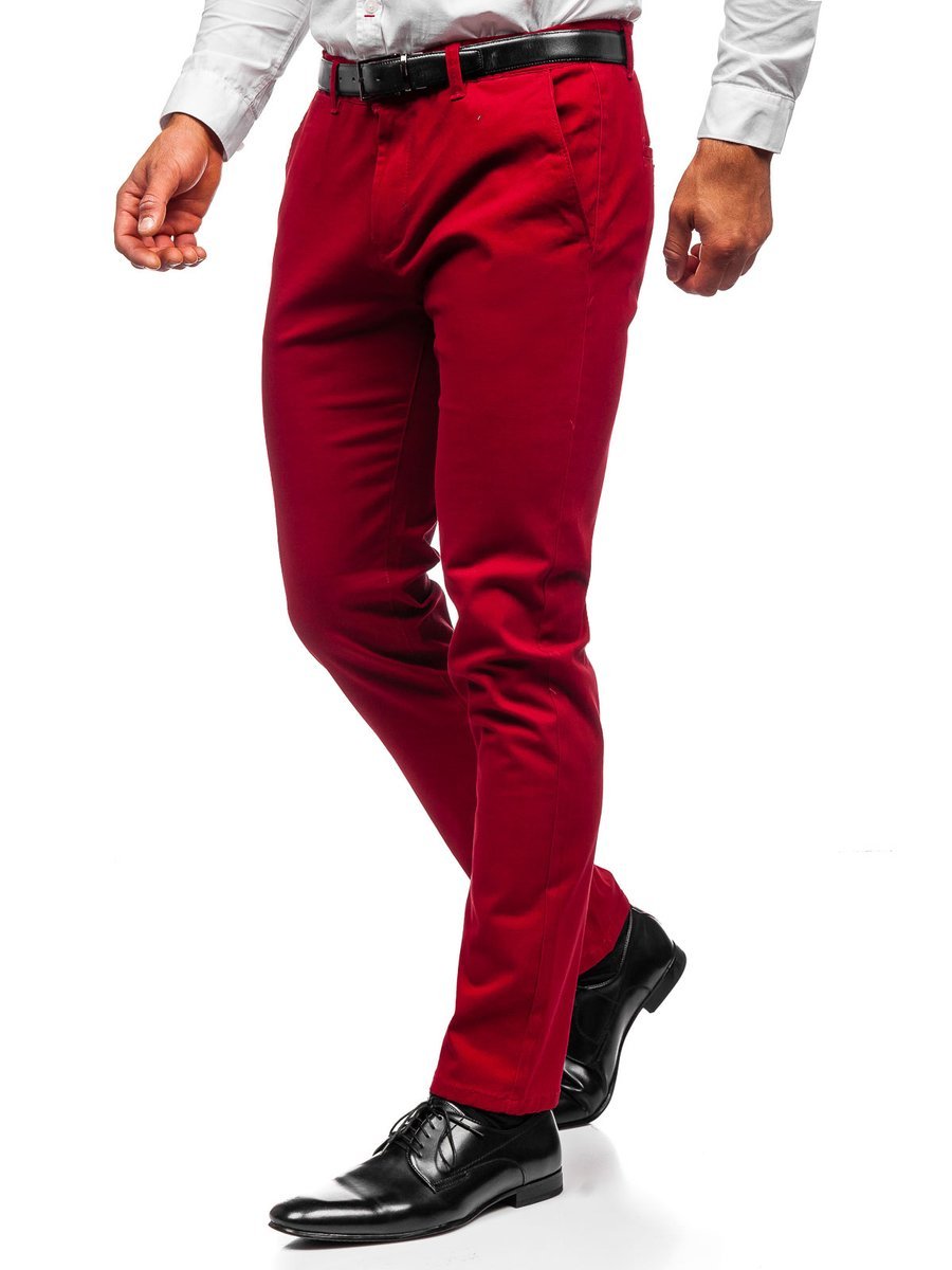 Buy Mens Red Slim Fit Chinos for Men Online at Bewakoof