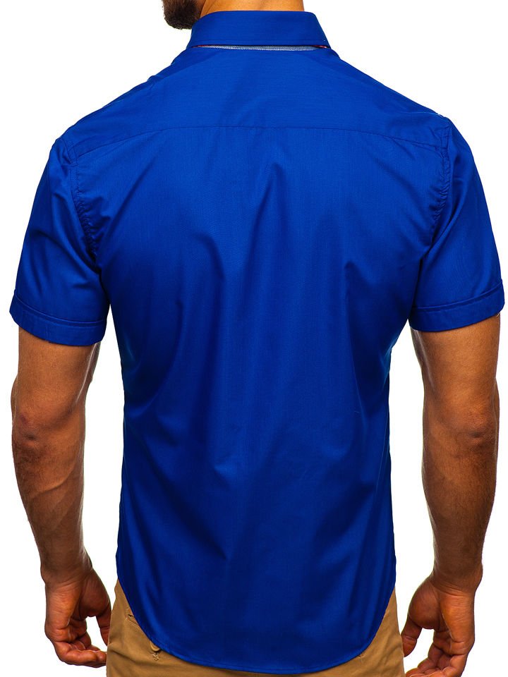 royal blue mens short sleeve shirt