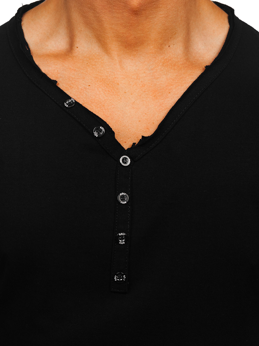 plain black long sleeve top mens