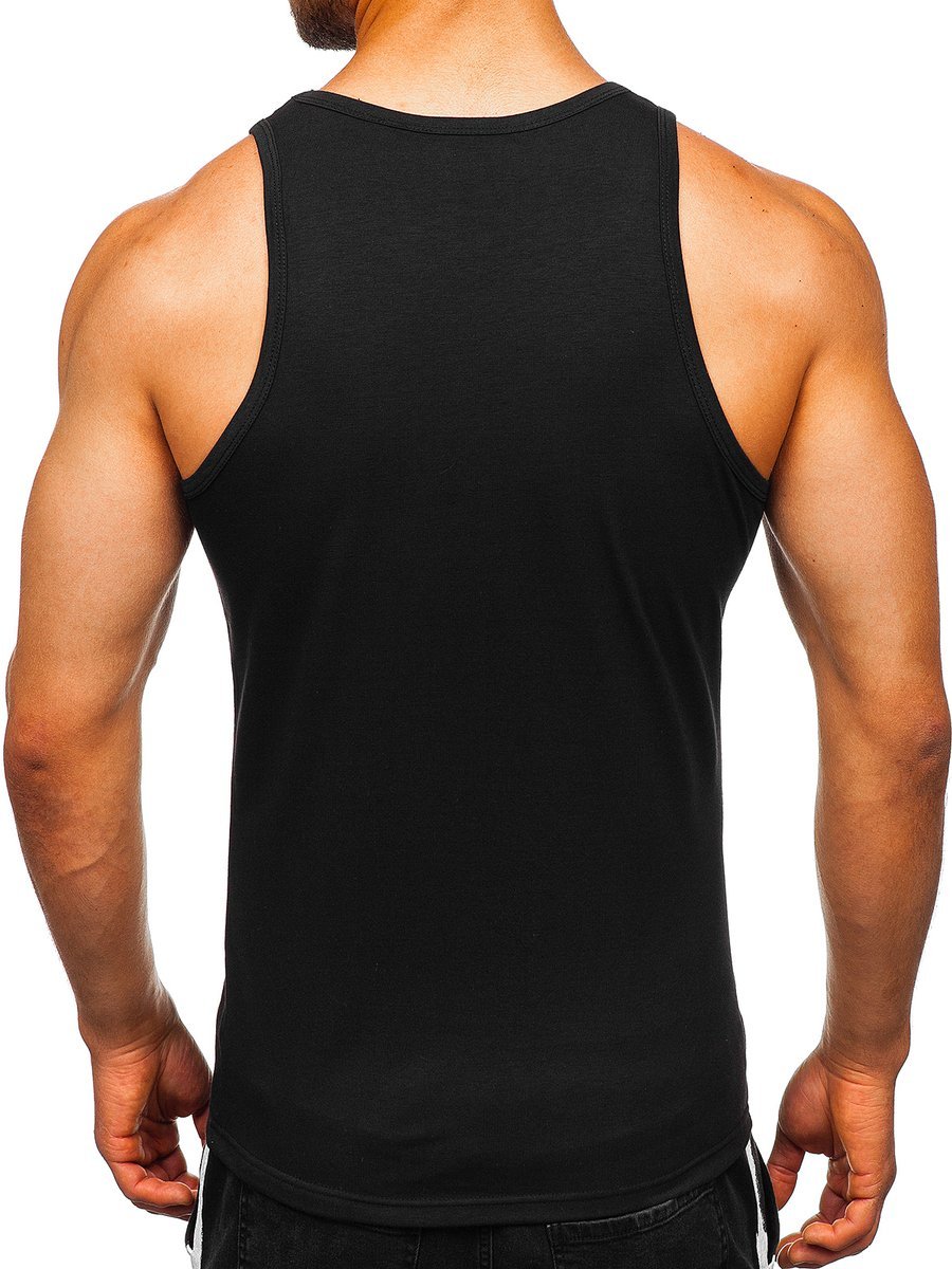 black zip up tank top