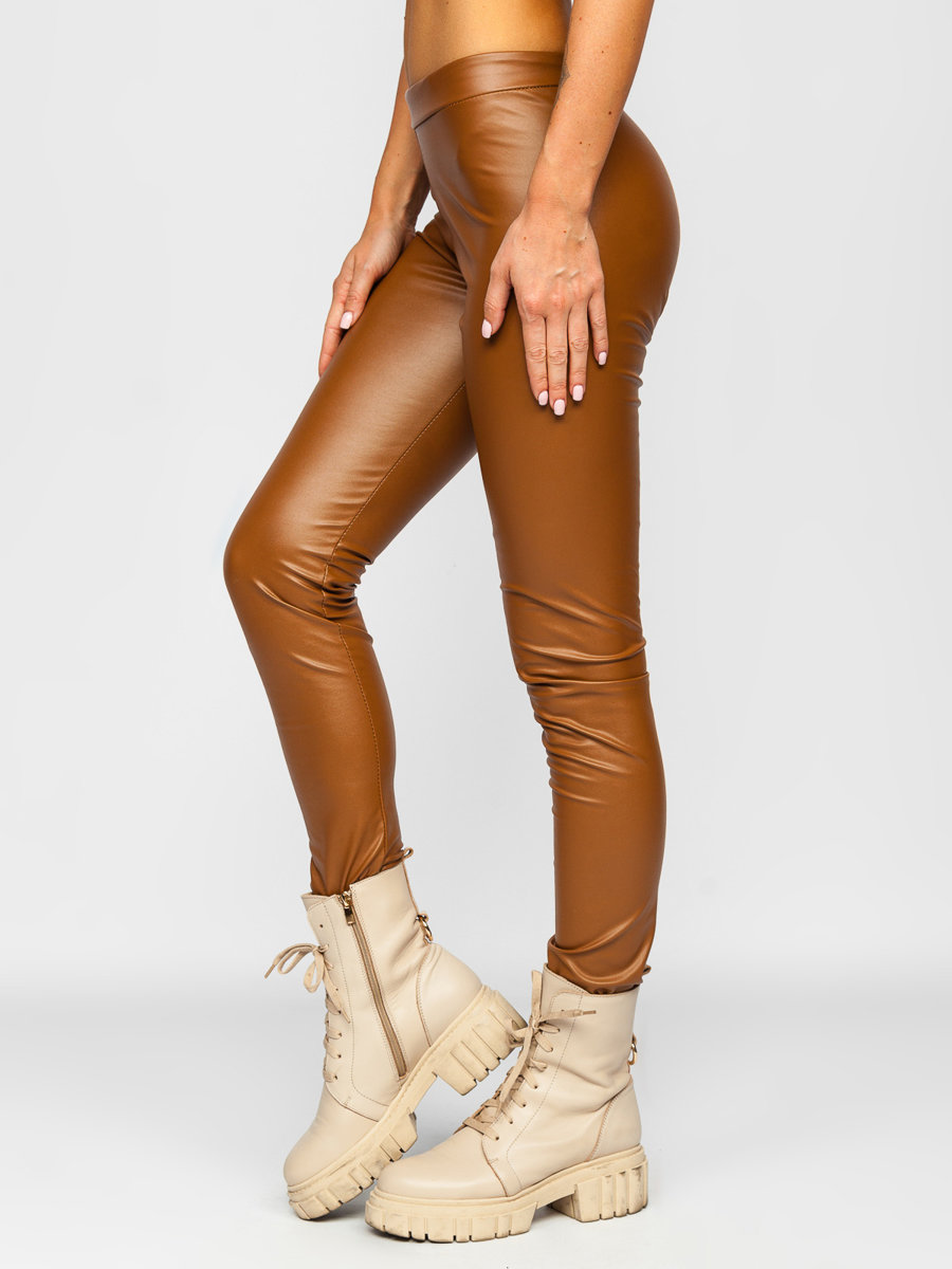 Women's Faux Leather Leggings Camel Bolf 0012